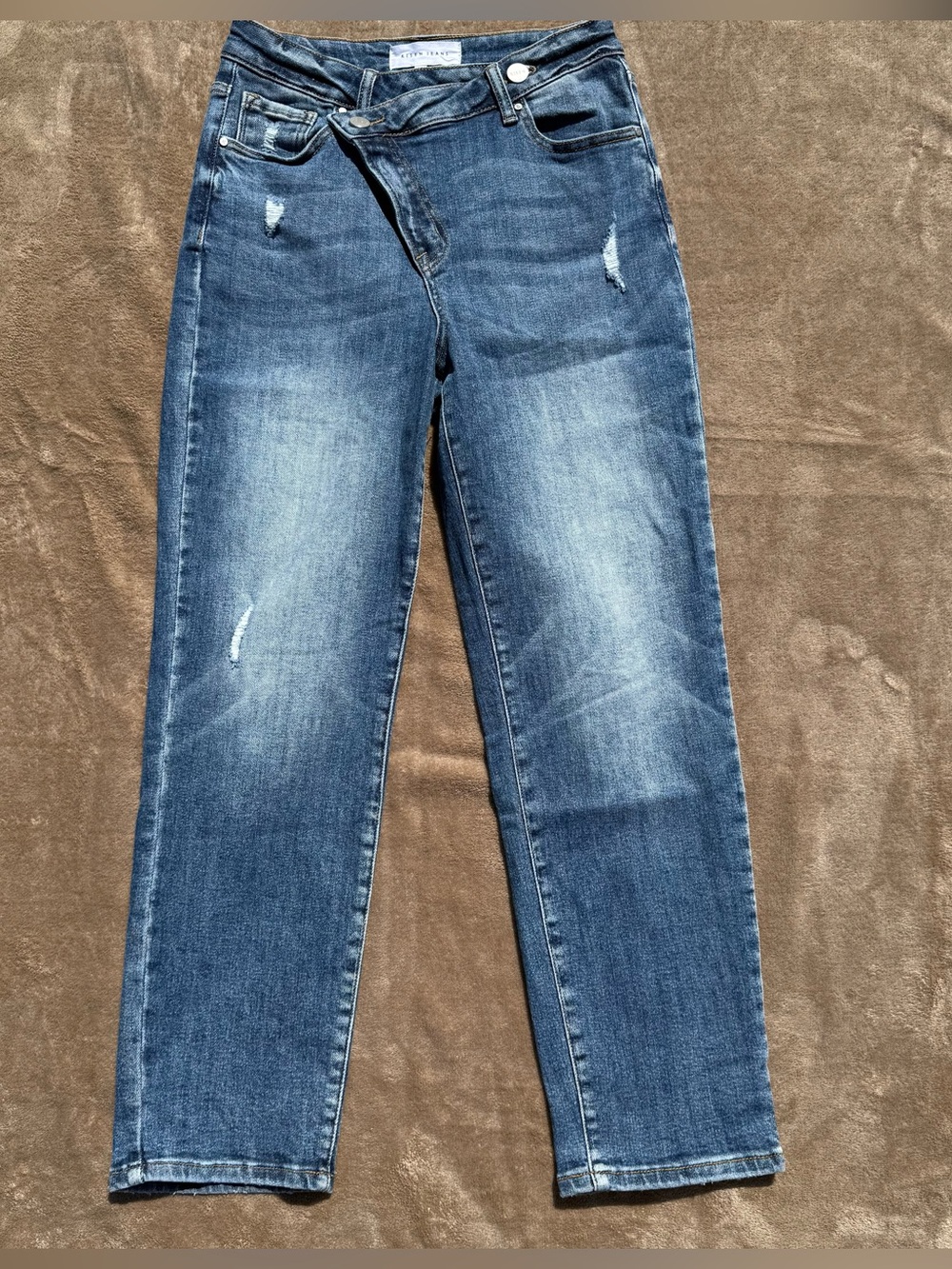 Risen Jeans cross over straight leg jeans